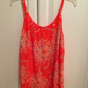 CAbi Orange Floral Tank Top